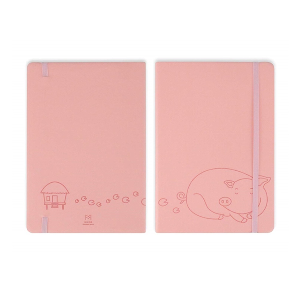 Pink Piggy A5 Soft Touch Cover Banded(Dot Grid)